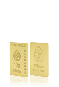 Lingotto Oro Coccinella portafortuna 9 Kt da 10 gr. - Idea Regalo Portafortuna - IGE: Italy Gold Exchange
